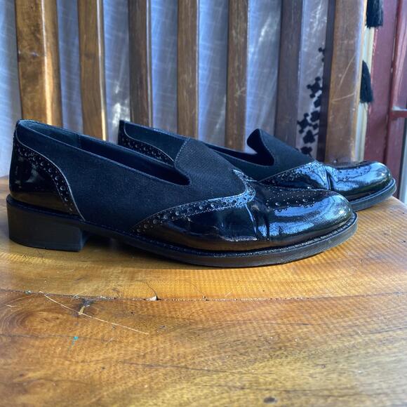 Boberck Wingtips Black Patent Leather/Suede Women’s Size 8 - Picture 3 of 9